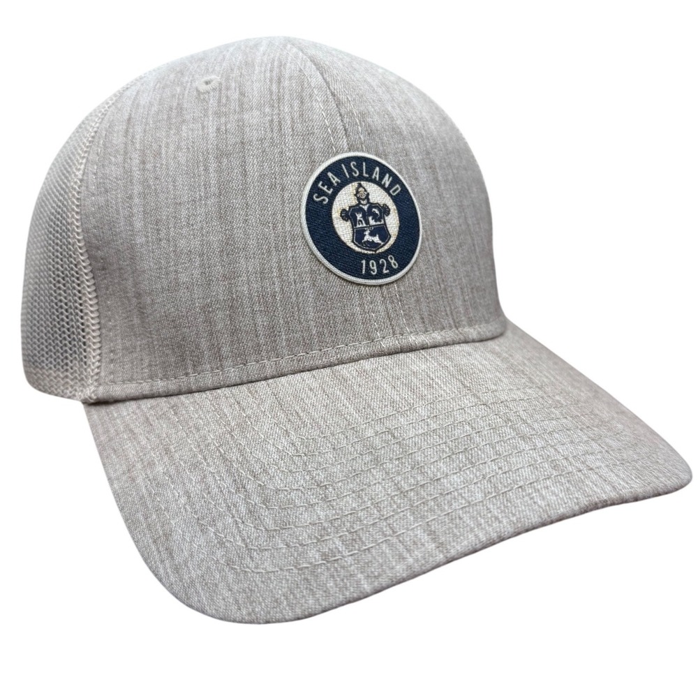 American Needle Sea Island 1928 Grey Heather Mesh Snapback Trucker Hat Cap